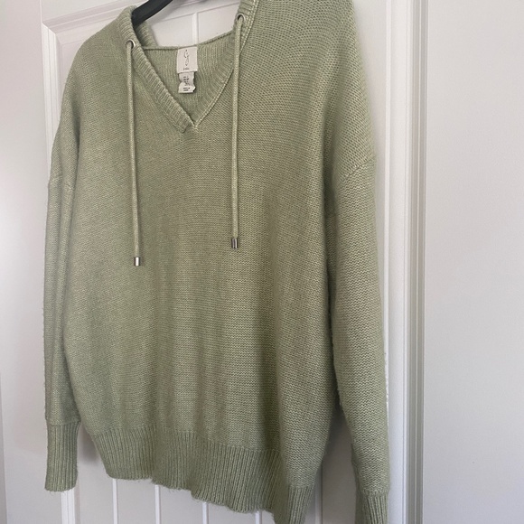 Joie Oversized Hoodie Sweater w/ Drawstring Pistachio Green Size Small Ptp 22" - Picture 4 of 6
